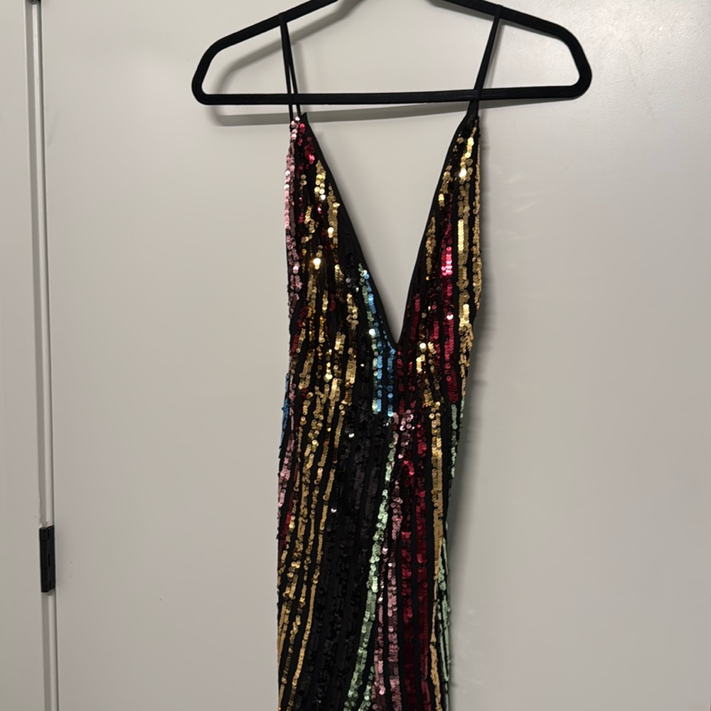 Rainbow sequence top shop jumpsuit size 8